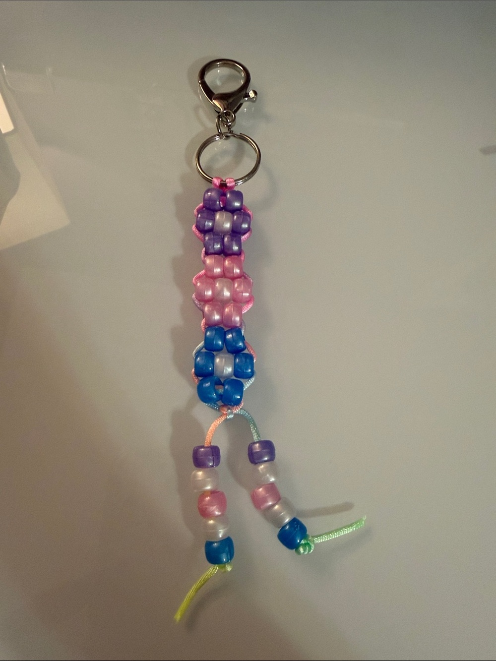 Flower chain key chain pink, blue, purple